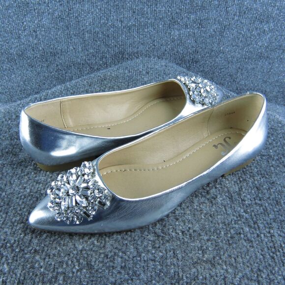 JG Women's Gemstone Flat Silver‎ Synthetic Size 7.5M Gently Used 2025 - Picture 1 of 6